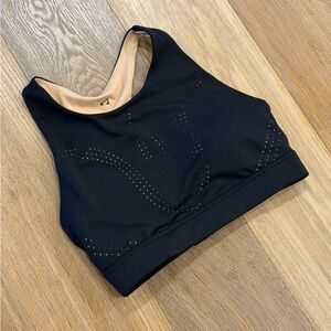 Buffbunny Black Sports Bra Small | Strappy Back High Neck Activewear